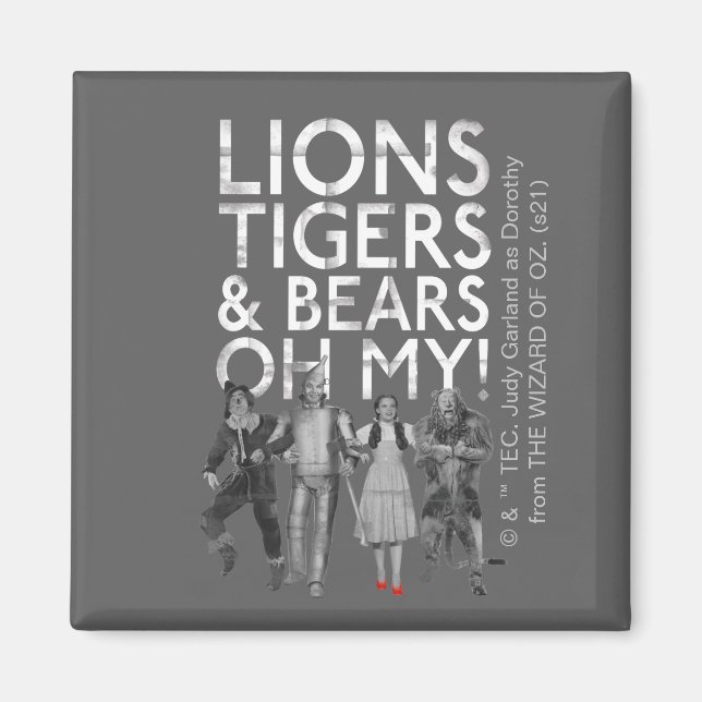 Aimant L'Assistant D'Oz™ | Lions Tigers & Ours Oh My! (Devant)