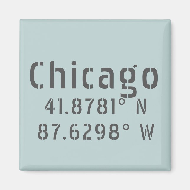 Aimant Latitude de Chicago et longitude (Devant)