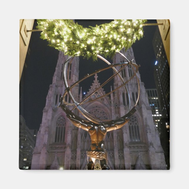 Aimant L'Atlas et la cathédrale Saint-Patrick - (Devant)