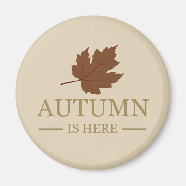 Aimant L'automne est là aquarelle feuilles automne (Devant)