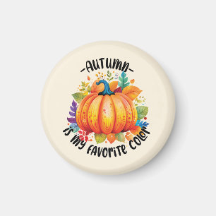 Aimant L'automne est ma couleur préférée - Citrouille et 