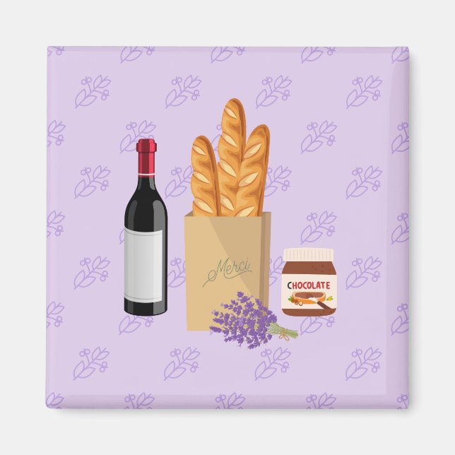 Aimant Lavande du marché français (Devant)