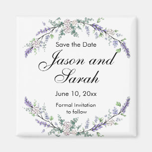 Aimant Lavande eucalyptus roses blanches