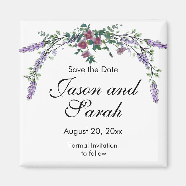 Aimant lavande rose vintage eucalyptus (Devant)