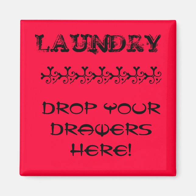 Aimant Lave-Linge - Déposez Vos Tiroirs Ici! (Devant)
