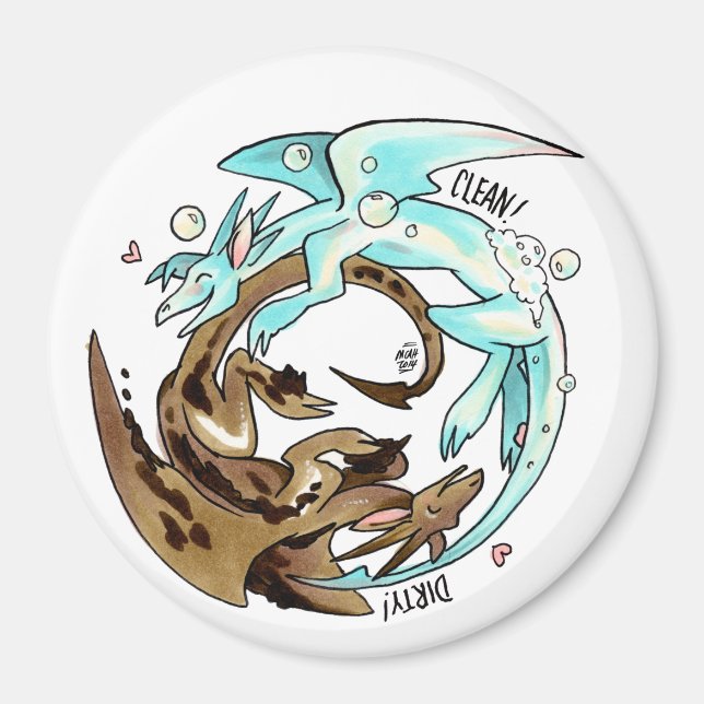 Aimant Lave-linge Dragons Lave-vaisselle Magnet! (Devant)