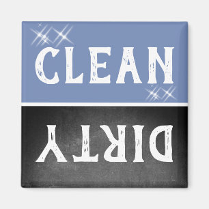 Aimant Lave-vaisselle Bleu Chalkboard Nettoyant