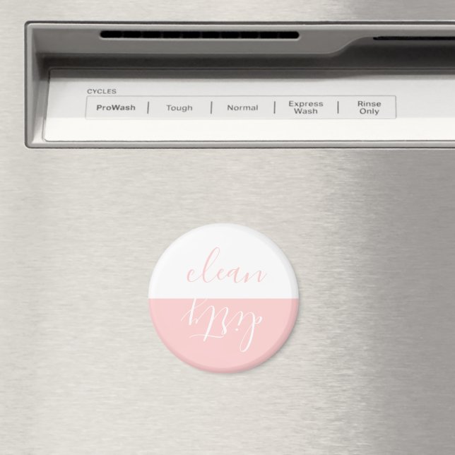 Aimant Lave-vaisselle chic rose et blanc propre et sale (In Situ (Lave-vaisselle))