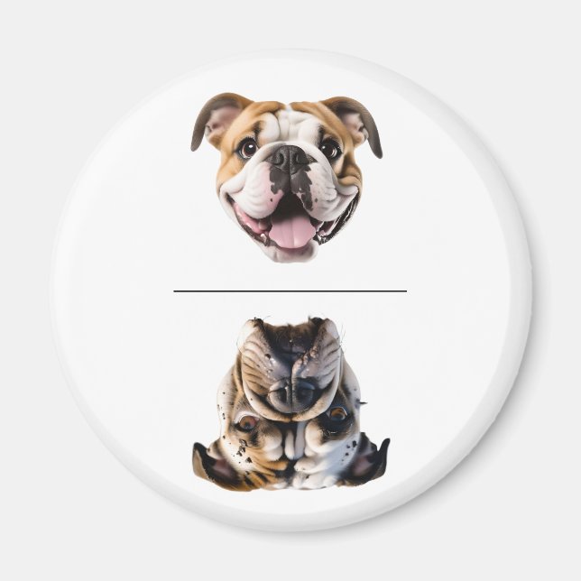 Aimant Lave-vaisselle Chien bouledogue charmant Sale/Prop (Devant)