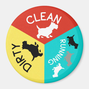 Aimant Lave-vaisselle Gris Chien nettoyant sec Couleur ro