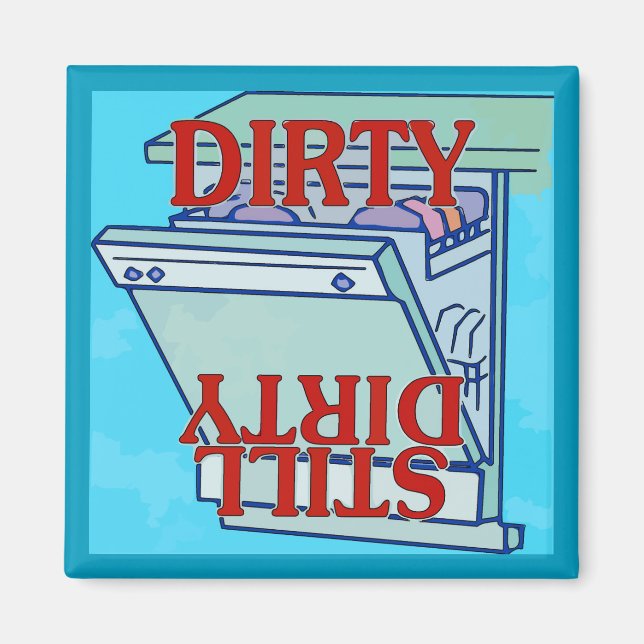 Aimant Lave-vaisselle magnétique, DIRTY (Devant)