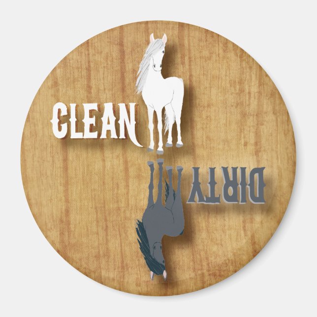 Aimant Lave-vaisselle Nettoyer Plats Sale Chores Horse Eq (Devant)