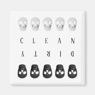 Aimant Lave-Vaisselle noir et blanc propre et sale