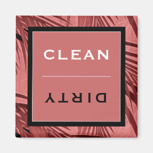 Aimant Lave-vaisselle propre/sale Feuilles de palmiers