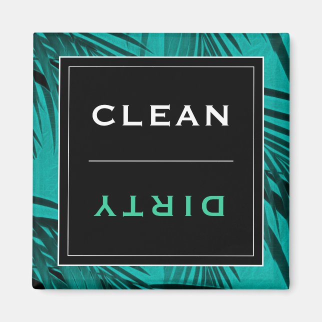 Aimant Lave-vaisselle propre/sale | Palme tropicale turqu (Devant)