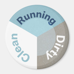 Aimant Lave-vaisselle réversible Couleur bleu sec propre