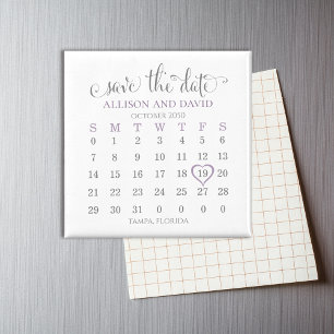 Aimant Lavender 5 lignes Calendrier Enregistrer la date M