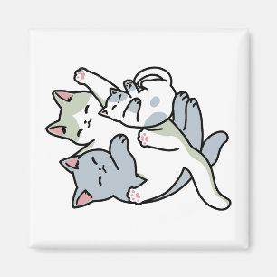 Aimant Laze Furr Days - Cute Lazy Cats Design