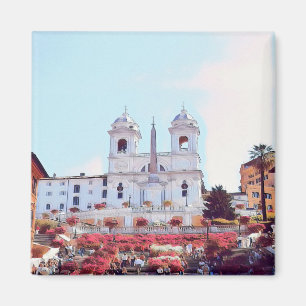 Aimant ldp PIAZZA DI SPAGNA - Rome - avec fleurs