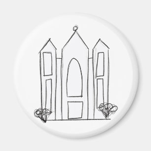 Aimant LDS Salt Lake City Temple simple modern mormon 