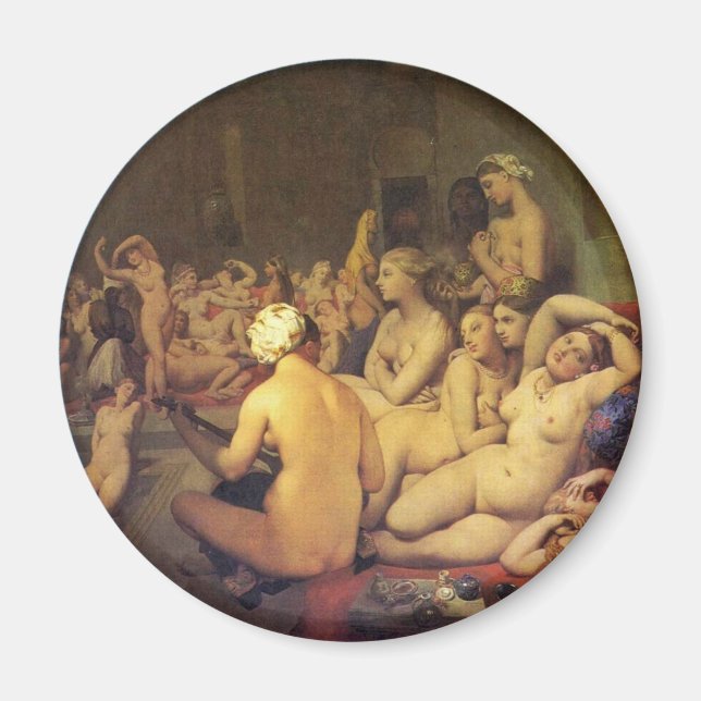 Aimant Le Bain Turc (Tondo) De Ingres Jean Auguste Do (Devant)