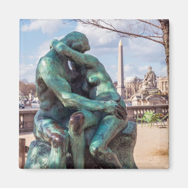 Aimant Le Baiser d'Auguste Rodin aux Tuileries, Paris (Devant)