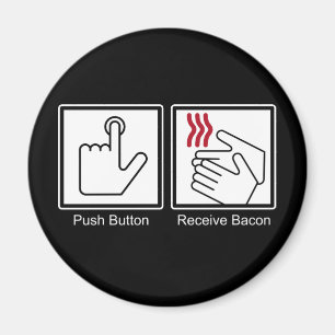 Aimant Le bouton poussoir, reçoivent le lard -