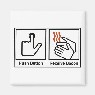 Aimant Le bouton poussoir, reçoivent le lard