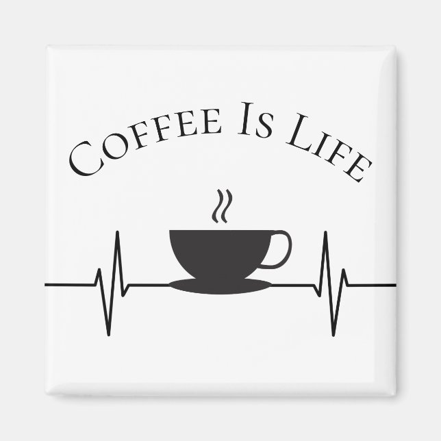 Aimant Le Café Drôle Est La Vie Caricature Novelté (Devant)
