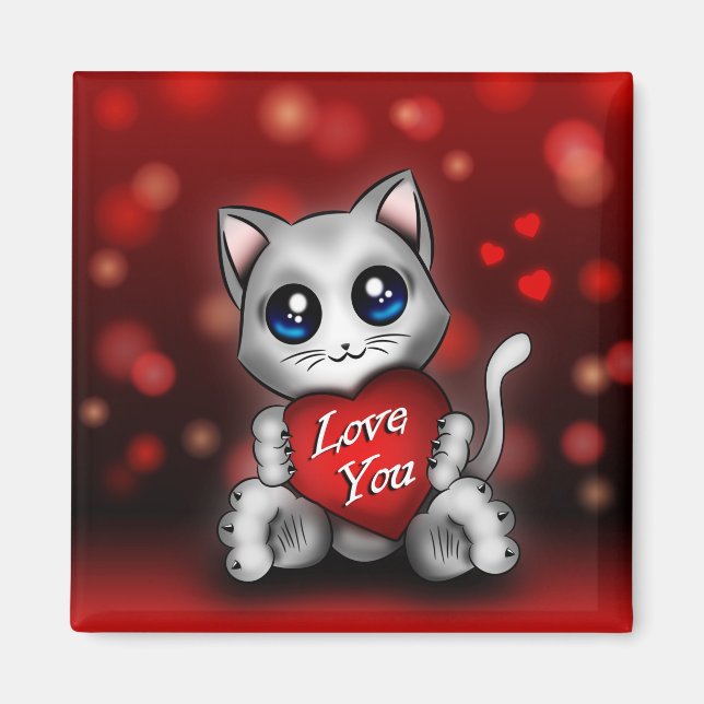 Aimant Le chaton t'aime (Devant)