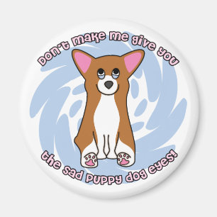 Aimant Le chien triste observe l'aimant de corgi de