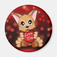 Aimant Le chiot t'aime