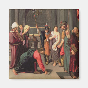 Aimant Le Christ et l'adultère rentré par femme