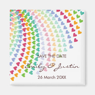 Aimant Le coeur lunatique d'arc-en-ciel arrose des