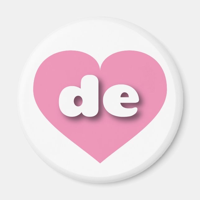 Aimant Le coeur rose du Delaware - I love de (Devant)