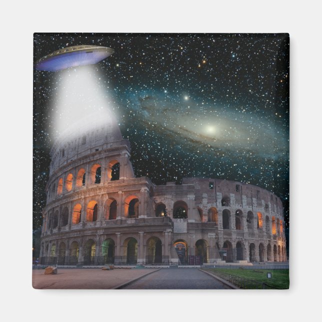 Aimant Le Colisée Rome Italie rencontre l'espace et l'OVN (Devant)