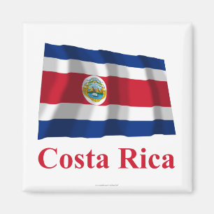 Aimant Le Costa Rica ondulant le drapeau avec le nom