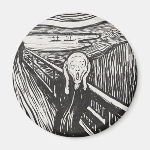 Aimant Le Cri d'Edvard Munch Noir et Blanc