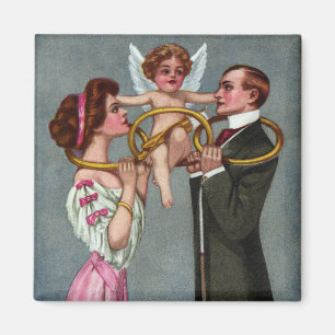 Aimant Le cupidon lie des couples avec la chaîne