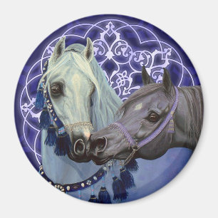 Aimant Le désert Jewels l'aimant rond de chevaux Arabes