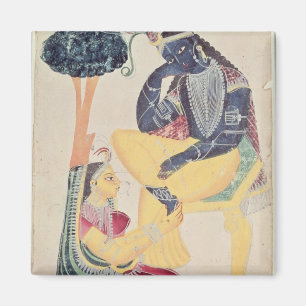 Aimant Le Dieu Krishna avec son amour mortel, Radha