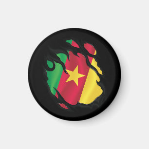 Aimant Le drapeau camerounais déchiré