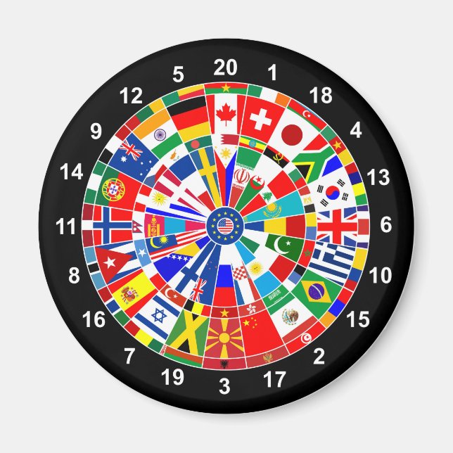 Aimant le drapeau mondial fléchettes de jeu de plateau ta (Devant)