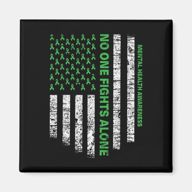 Aimant Le drapeau seul Sensibilisation à la santé mentale (Devant)