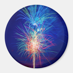 Aimant Le feu d'artifice à la mise du soleil