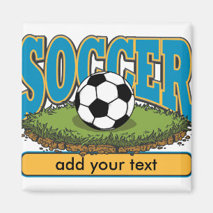 Aimant Le football fait sur commande ajoutent le texte