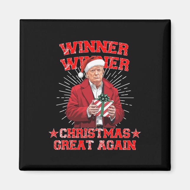 Aimant Le gagnant Noël grand à nouveau Trump Funny Hu (Devant)