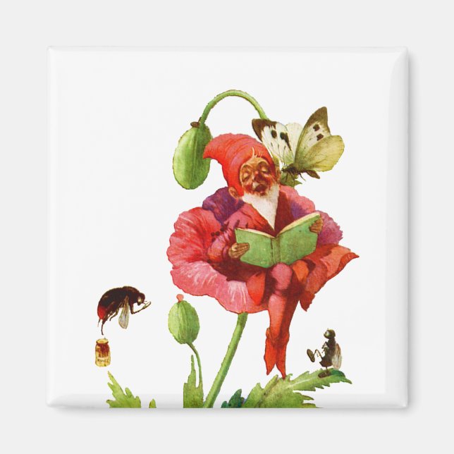 Aimant Le Gnome du coquelicot (Devant)