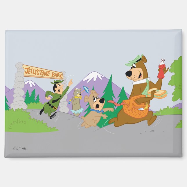 Aimant Le grand panier de pique-nique de Yogi Bear (Recto)