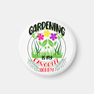 Aimant Le jardinage est mon passe-temps favori, l'amoureu